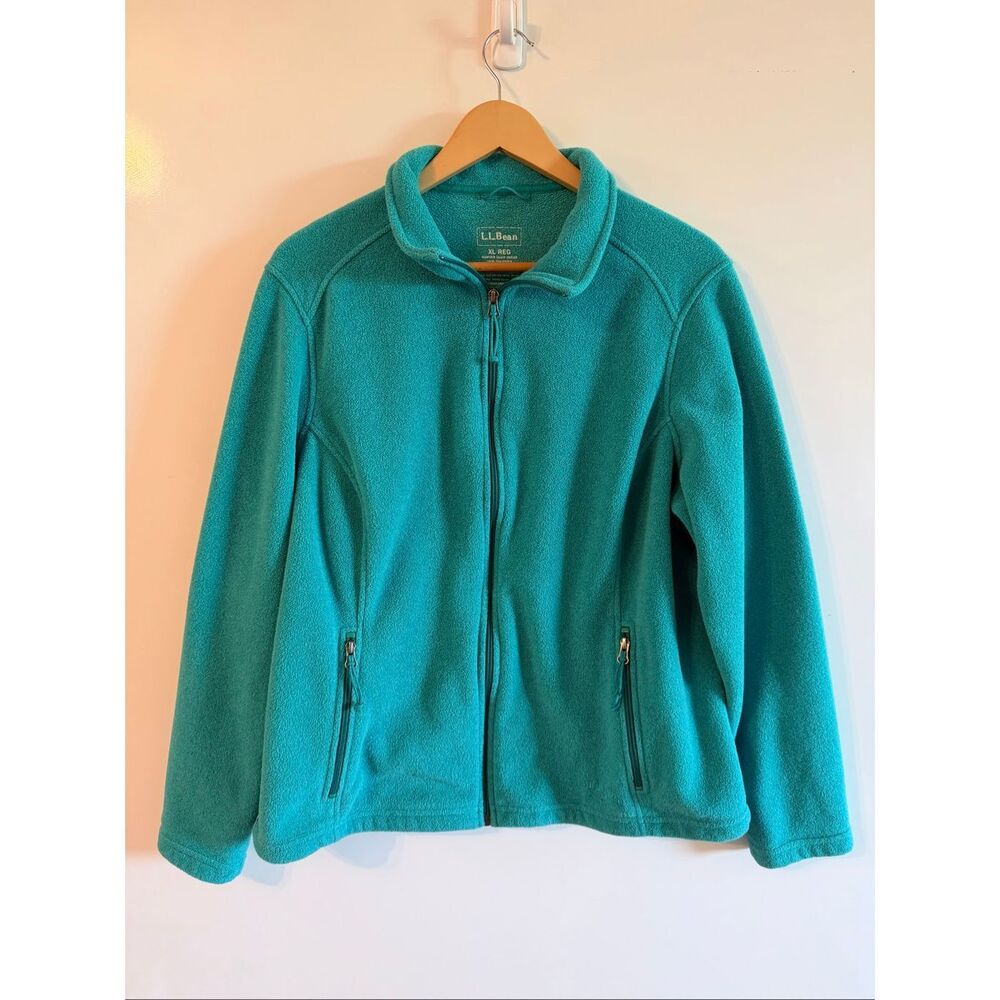LL Bean Full Zip Fleece Jacket Women’s XL Teal
